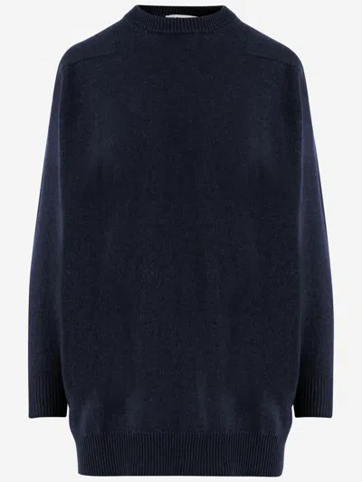 Jil Sander Wool Blend Sweater In Blue
