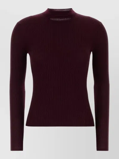 Jil Sander Wool Blend Sweater Fitted Silhouette Mock Neck In Orange