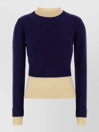 Jil Sander Wool Blend Sweater Mock Neck Design