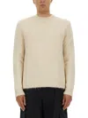 Jil Sander Bianco Sweater In Alpaca And Virgin Wool Blend In White