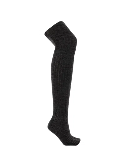 Jil Sander Wool Blend Tights In Grey
