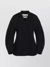 Jil Sander Wool Blend Wrap Jacket In Black