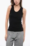 Jil Sander Wool-blended Stretchy Tank Top In Black