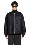 Jil Sander Black Wool Bomber Jacket Men In Black