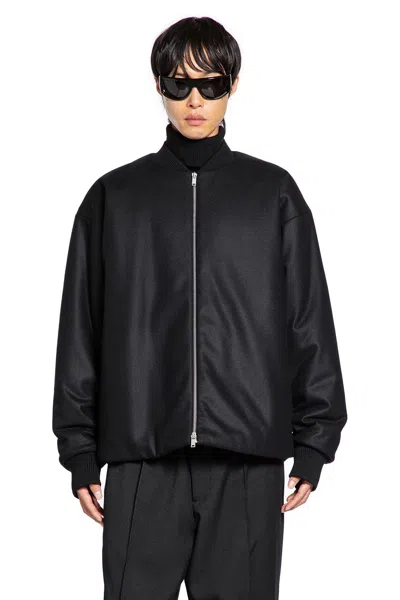 Jil Sander Black Wool Bomber Jacket Men