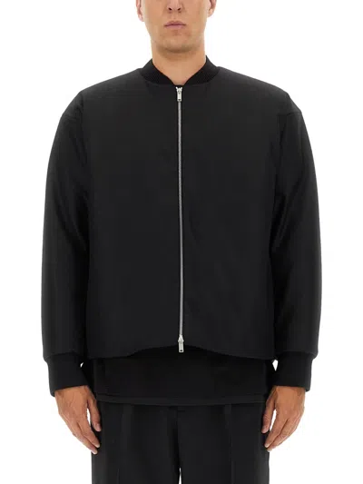 Jil Sander Wool Bomber. In Black