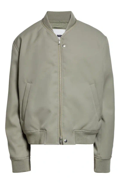 Jil Sander Wool Bomber Jacket In Slate Green