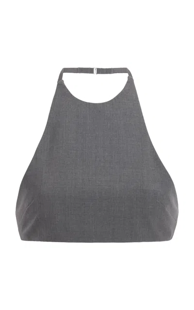 Jil Sander Wool Bra Top In Gray