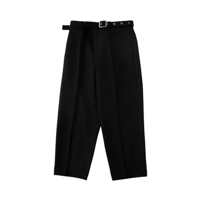 Pre-owned Jil Sander Wool Canvas Belted Trousers 'black' | Men's Size 52