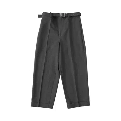 Pre-owned Jil Sander Wool Canvas Belted Trousers 'volcanic Glass' | Grey | Men's Size 56 In Gray