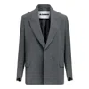 Jil Sander Wool Canvas Jacket In Gray