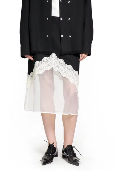Jil Sander Wool Canvas Skirt In Black
