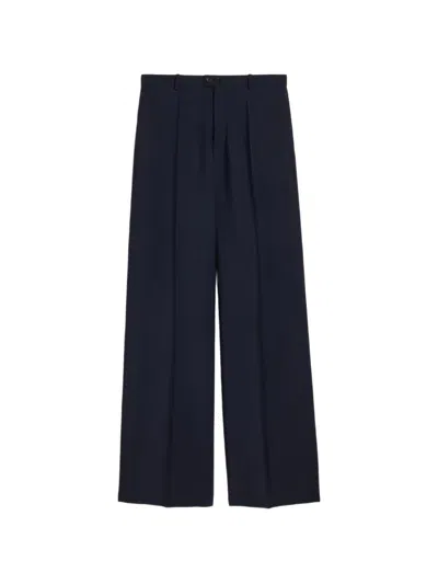 Jil Sander Wool Tailored Trousers Belt Loops Creased In Black