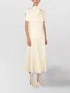 Jil Sander Wool Cape Overlay High Neck Tops