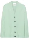 Jil Sander Wool Cardigan In Green