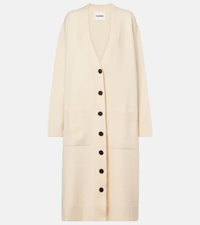 Jil Sander Wool Cardigan In White