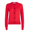 Jil Sander Wool-cashmere-silk Cardigan In Red