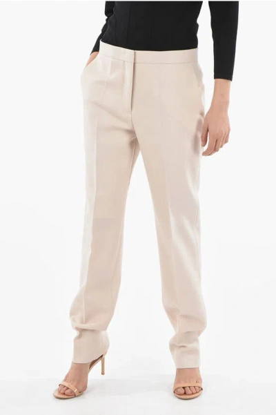 Jil Sander Wool Cigarette Trousers With 1 Pleat In White