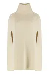 Jil Sander High-neck Ribbed Cape In Neutral