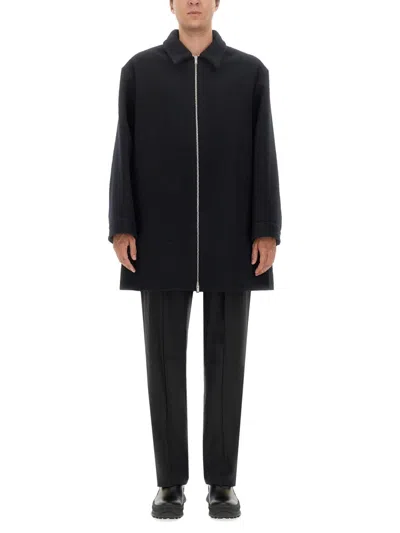 Jil Sander Wool Coat In Black