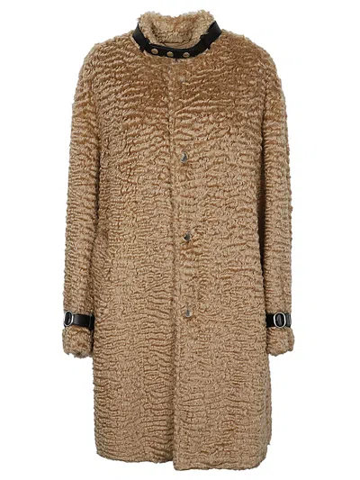 Jil Sander Single-breasted Midi Coat In Beige