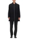 Jil Sander Black Wool Coat With Oversized Sleeves In Black