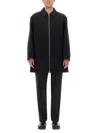 Jil Sander Black Wool Coat With Oversized Sleeves In Black