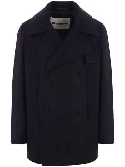 Jil Sander Wool Coat In Black