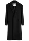 Jil Sander Double-breasted Coat In Black
