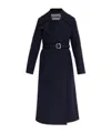 Jil Sander Belted Coat In Blue