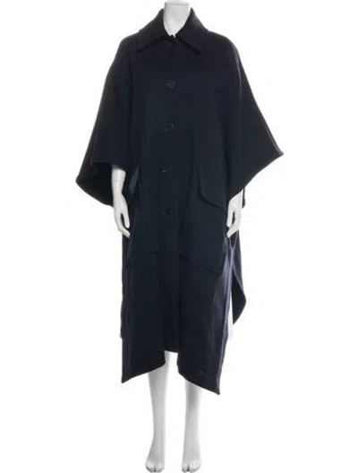 Pre-owned Jil Sander Wool Coat In Blue