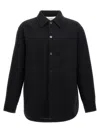 Jil Sander Wool Coat With Long Sleeves And Curved Hem