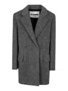 Jil Sander Gray Double-breasted Caban Jacket In Grey
