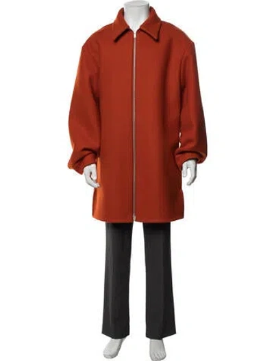 Pre-owned Jil Sander Wool Coat In Orange