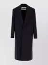 Jil Sander Wool Coat With Front Pockets And Long Length In Black