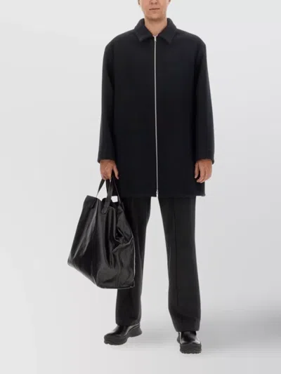Jil Sander Wool Coat With Regular Fit And Collared In Black