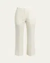 Jil Sander Wool-cotton Kickflare Ankle Trousers In White