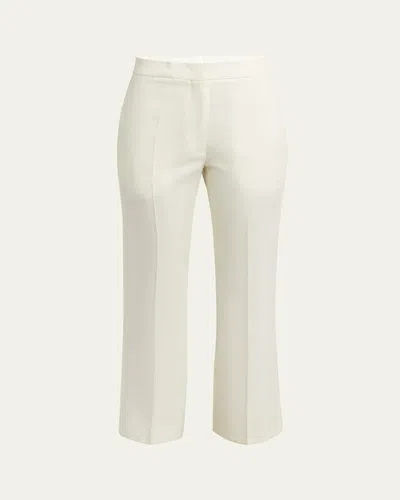 Jil Sander Wool-cotton Kickflare Ankle Trousers In White