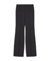 Jil Sander Wool-cotton Wide-leg Trousers In Black