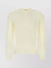 Jil Sander Perforated Crew Neck Sweater In Neutral