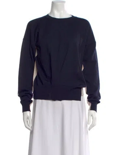 Pre-owned Jil Sander Wool Crew Neck Sweater In Blue