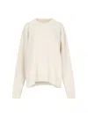 Jil Sander Wool Crew Neck Sweater In Cream