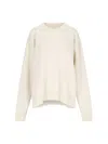 Jil Sander Wool Crew Neck Sweater In Crema