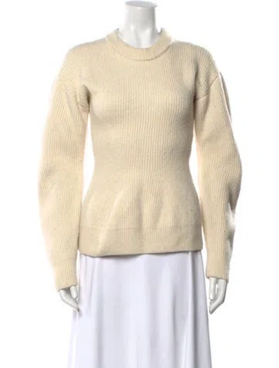 Pre-owned Jil Sander Wool Crew Neck Sweater In Neutral
