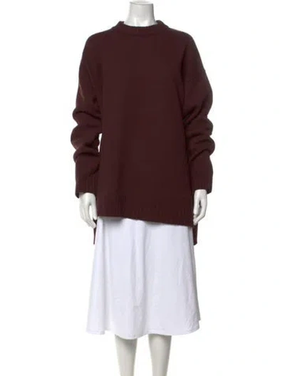 Pre-owned Jil Sander Wool Crew Neck Sweater W/ Tags In Brown/burgundy