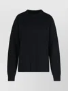 Jil Sander Wool Crew Neck Sweater With Asymmetric Detail In Black