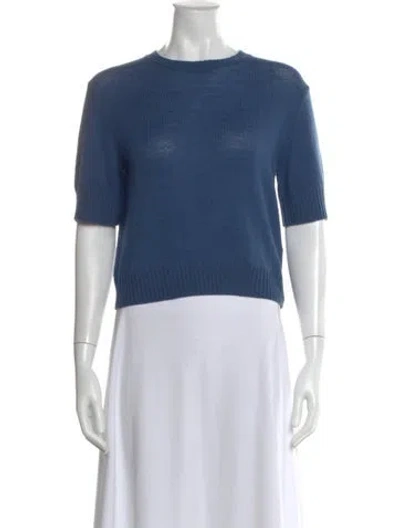 Pre-owned Jil Sander Wool Crew Neck Top In Blue