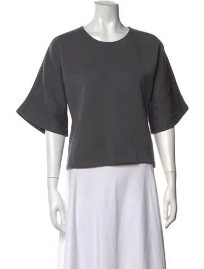 Pre-owned Jil Sander Wool Crew Neck Top In Gray