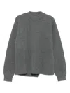 Jil Sander Wool Crewneck Jumper With Dropped Shoulders In Gray
