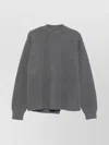 Jil Sander Wool Crewneck Jumper With Dropped Shoulders In Gray